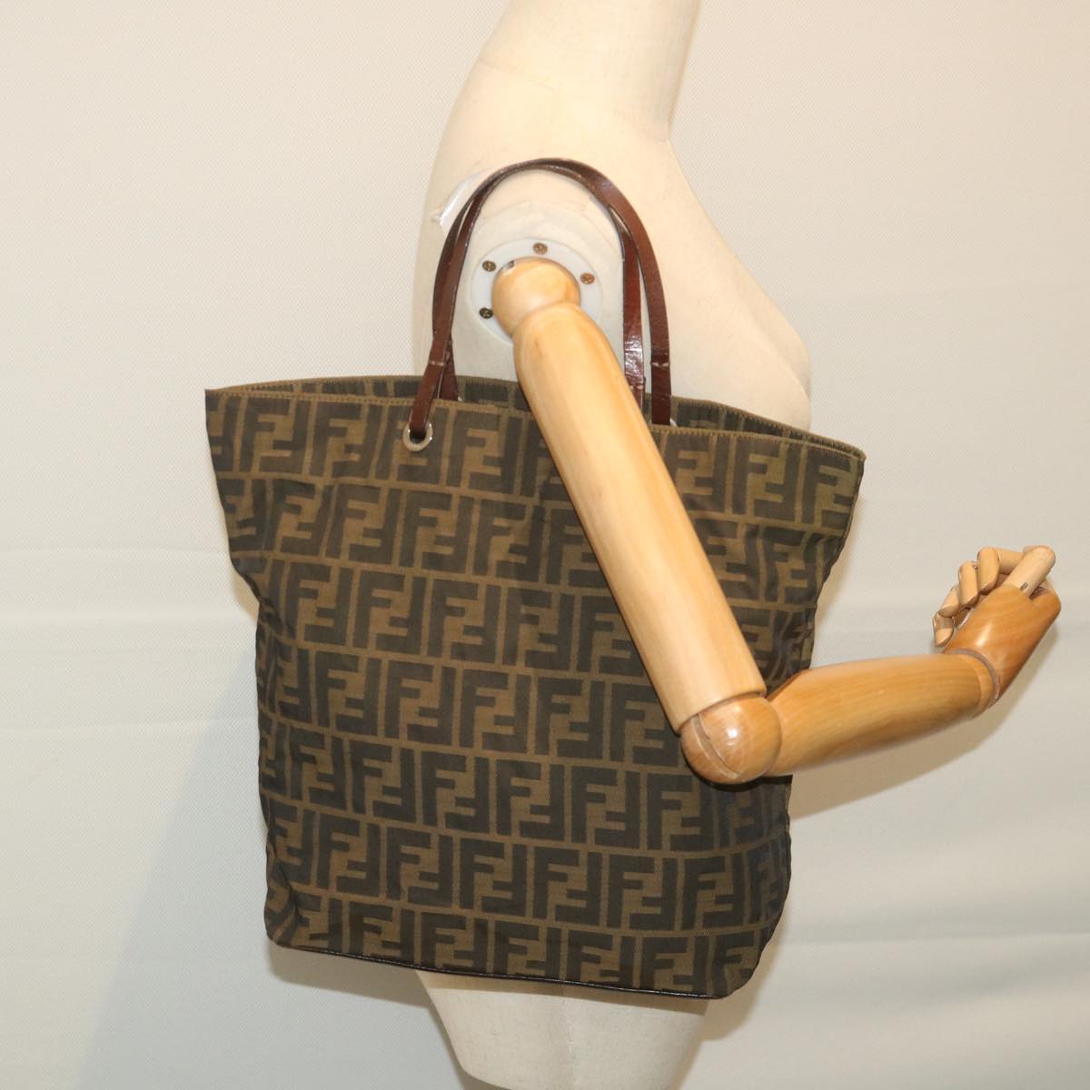 FENDI Zucca Canvas Tote Bag Black Brown ep2432