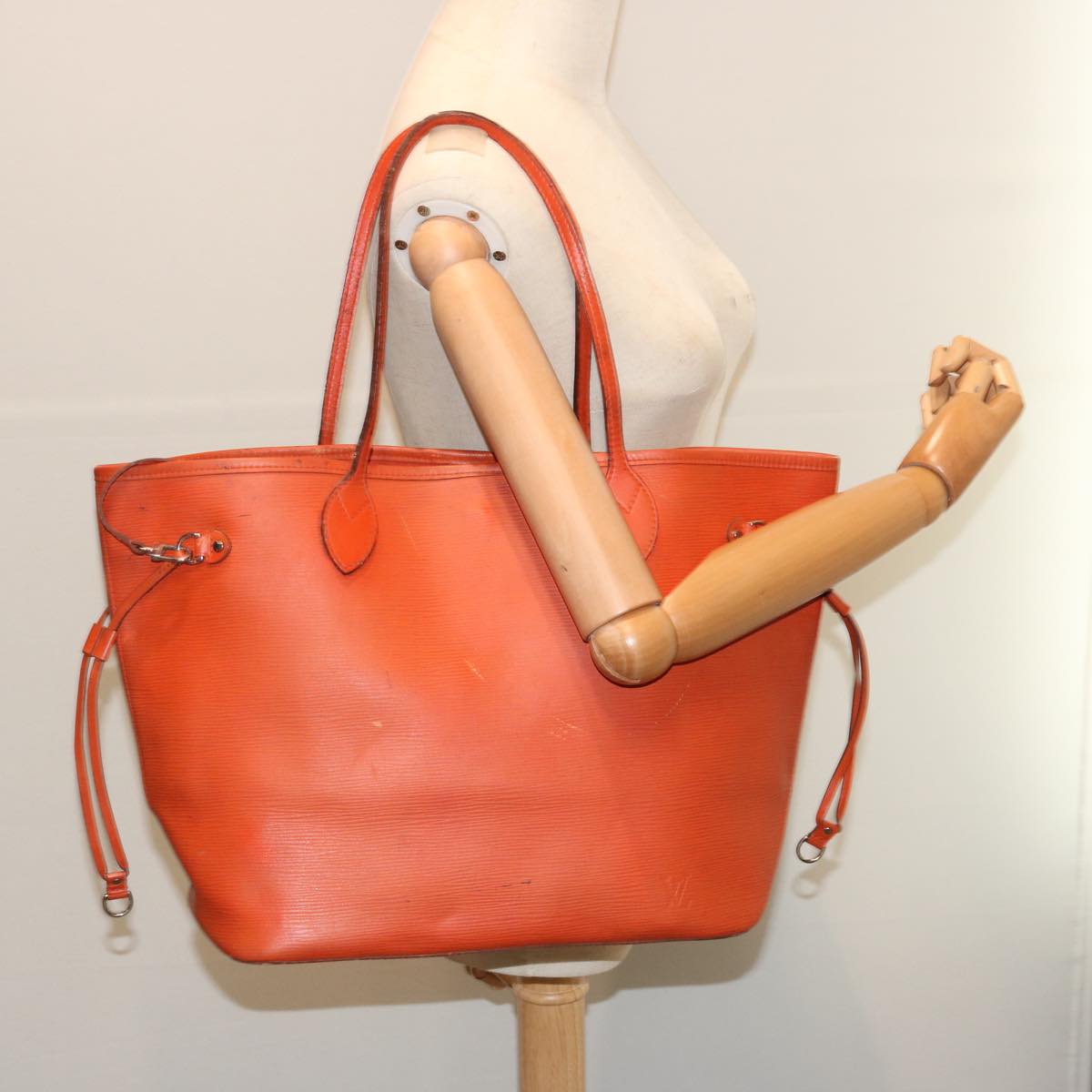 LOUIS VUITTON Epi Neverfull MM Tote Bag Orange Pimon M40884 LV ep3975