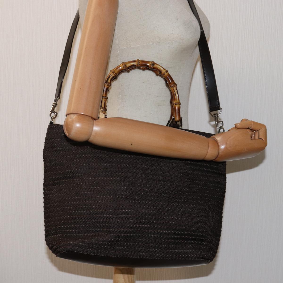 GUCCI Bamboo Shoulder Bag Canvas Brown 000 1998 0540 ep4524