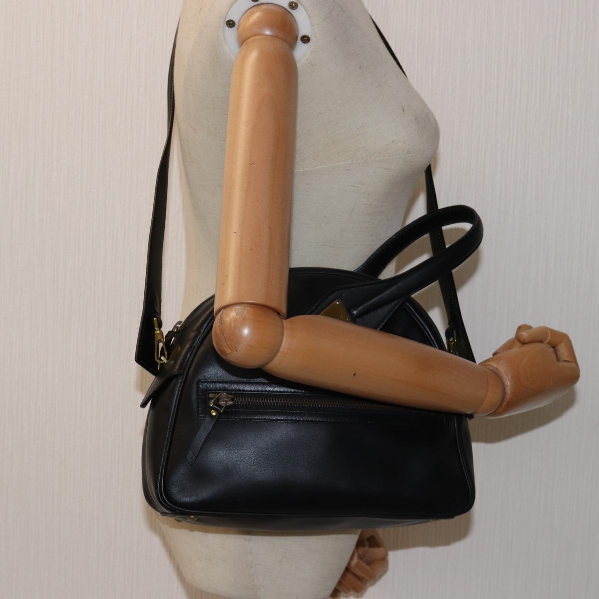 GUCCI Shoulder Bag Leather 2way Black ep4525