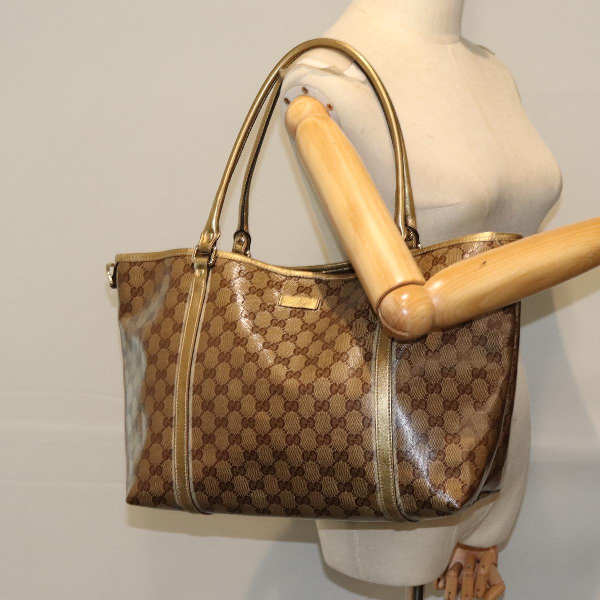 GUCCI GG Crystal Tote Bag Beige 197953 ep4566