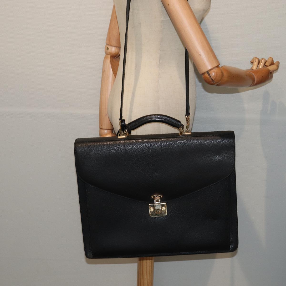 GUCCI Business Bag Leather 2way Black ep4781
