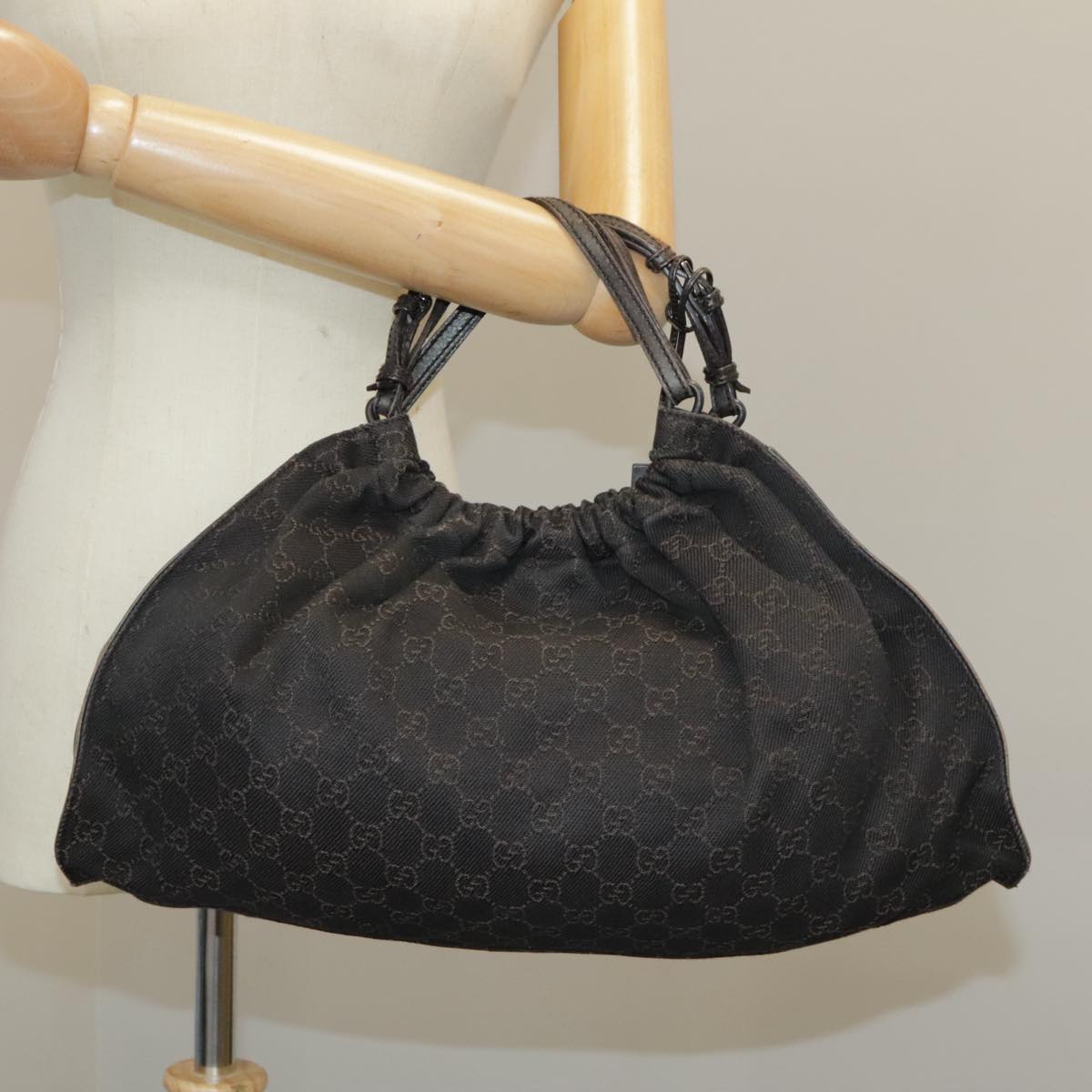 GUCCI GG Canvas Hand Bag Brown 76554 ep6486