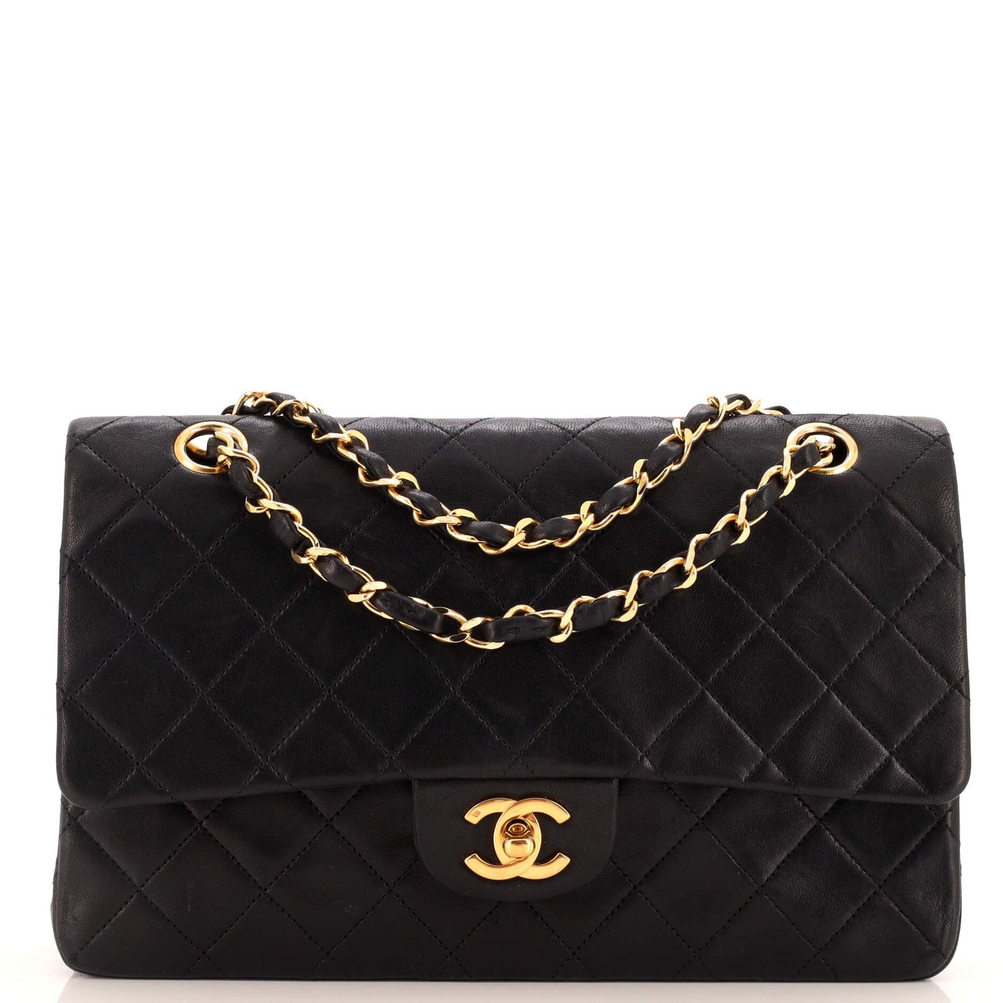 CHANEL Vintage Classic Double Flap Bag Quilted Lambskin Medium