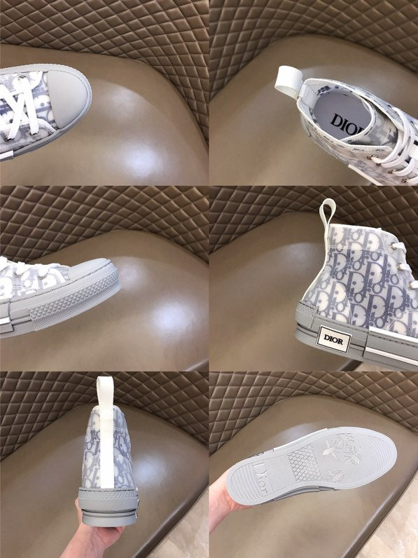 GLM - DIR B23 White and Navy HIGH-TOP SNEAKER