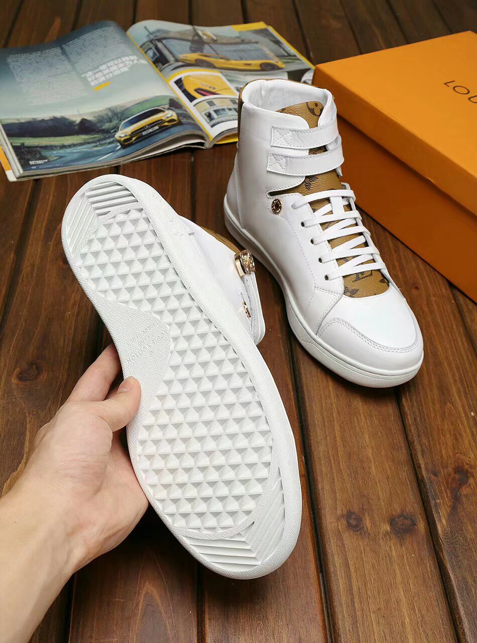 GLM - LUV HIgh Top White Brown Sneaker