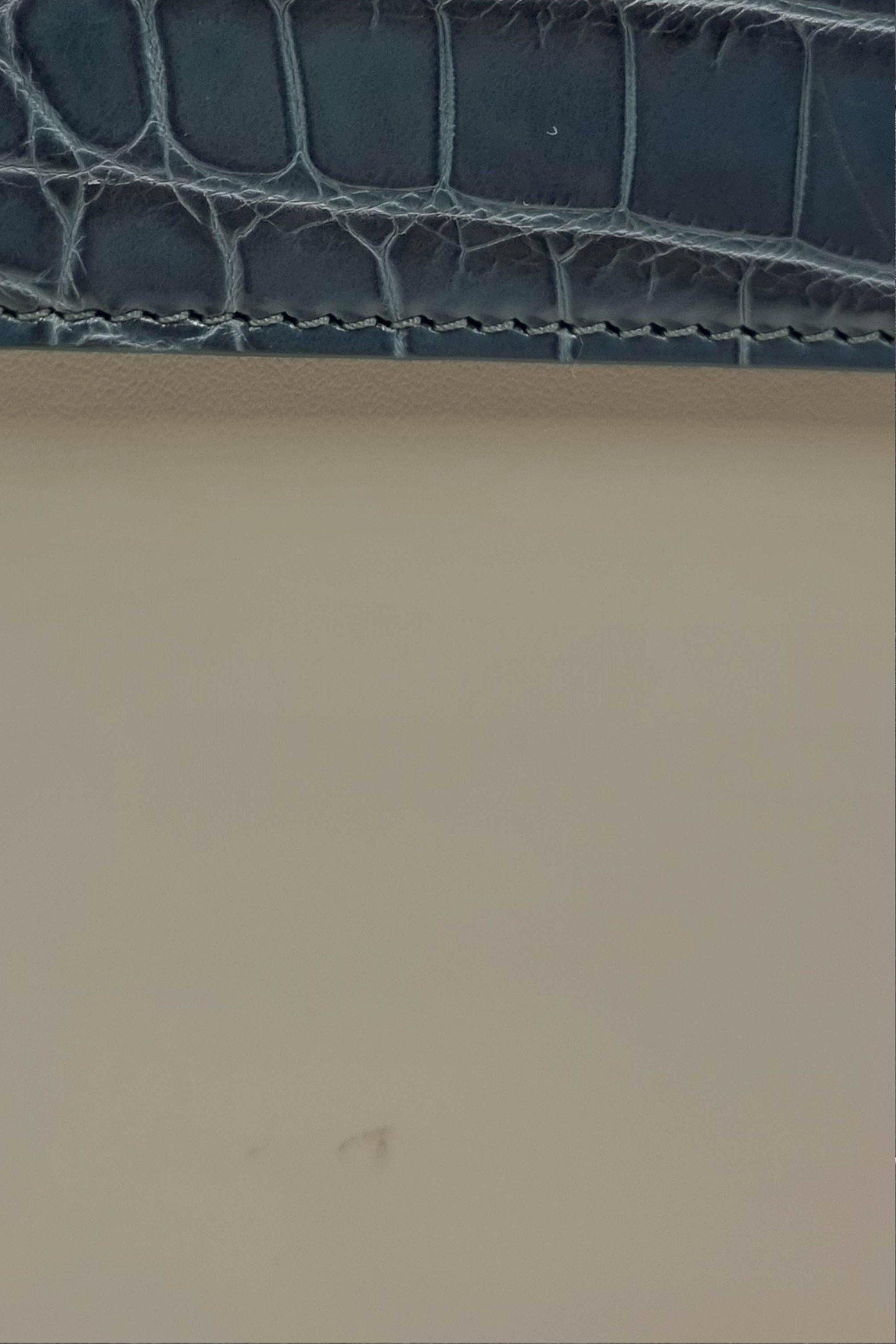 Medium Kan I F Crocodile Embossed Blue Grey
