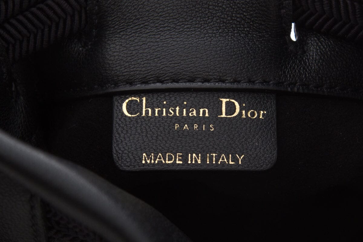 Dior 2023 Black Hobo Bucket Handbag in Lambskin