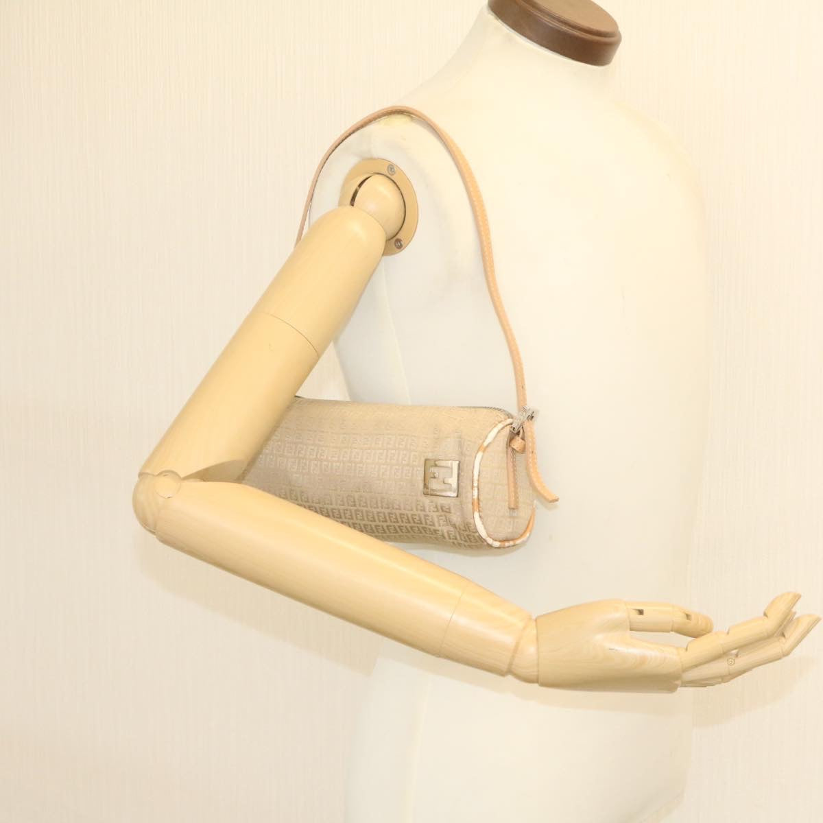 FENDI Micro Zucca Canvas Accessory Pouch Beige am1285g