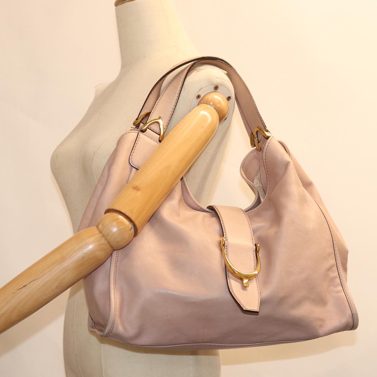 GUCCI Tote Bag Leather Pink 296856 hk1293