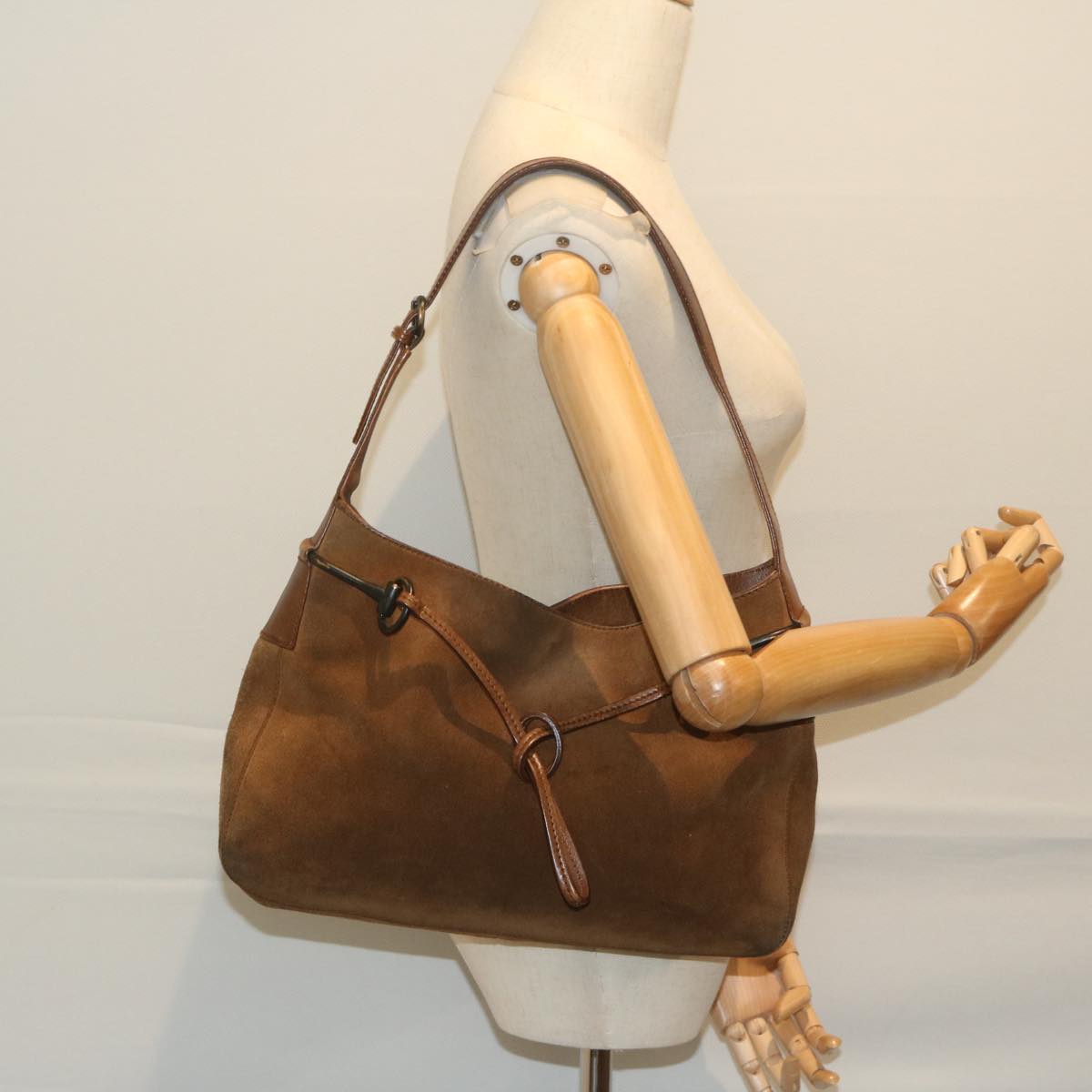 GUCCI Shoulder Bag Suede Brown 101975 hk955