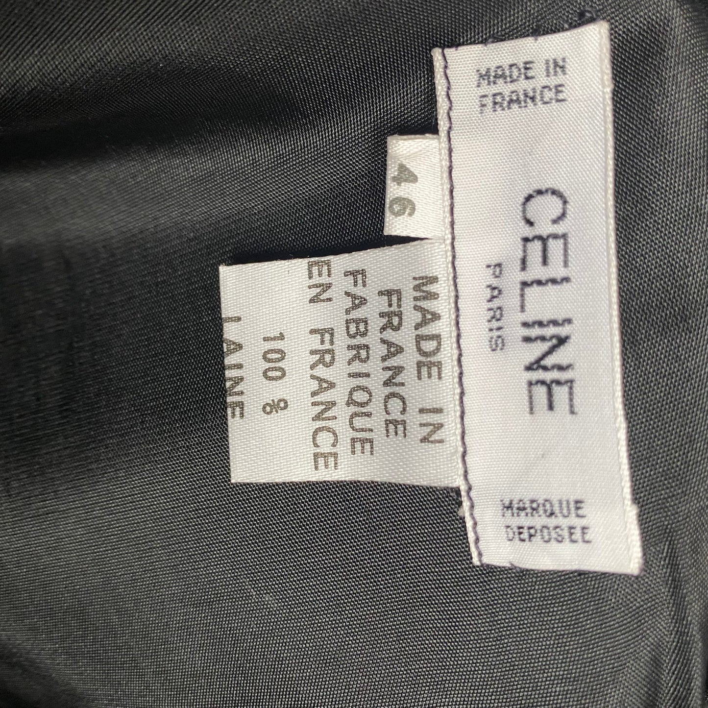 Celine black wool skirt with chain - L/XL - 1970s