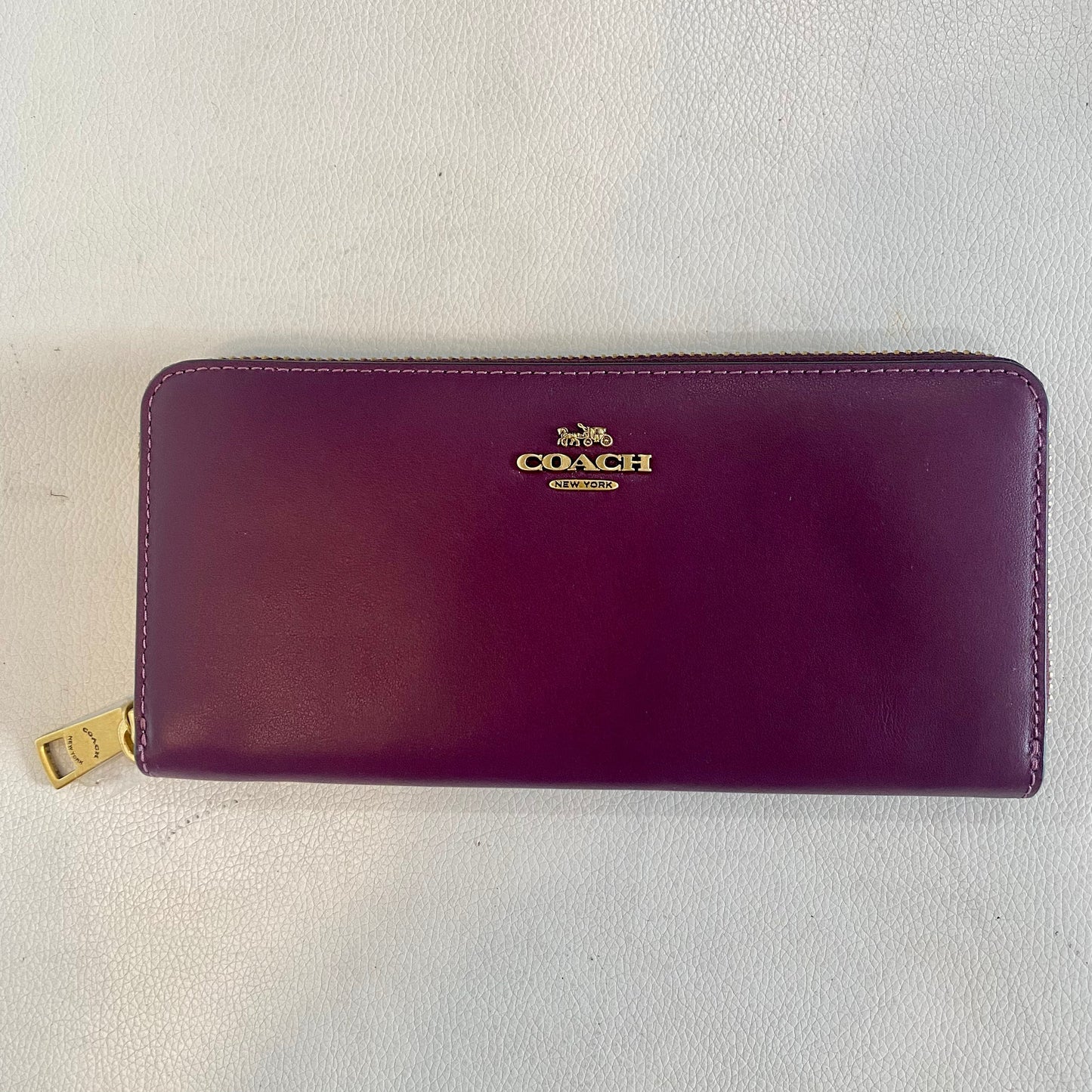 COACH Slim Accordion Zip Wallet Deep Berry NWOT