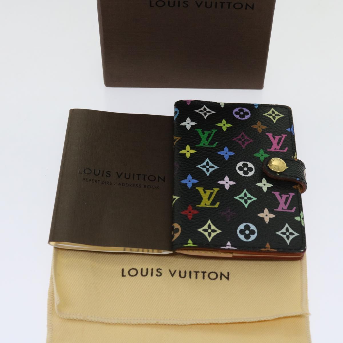 LOUIS VUITTON Multicolor Carne de Val Agenda Note Cover Black M92652 ki4040