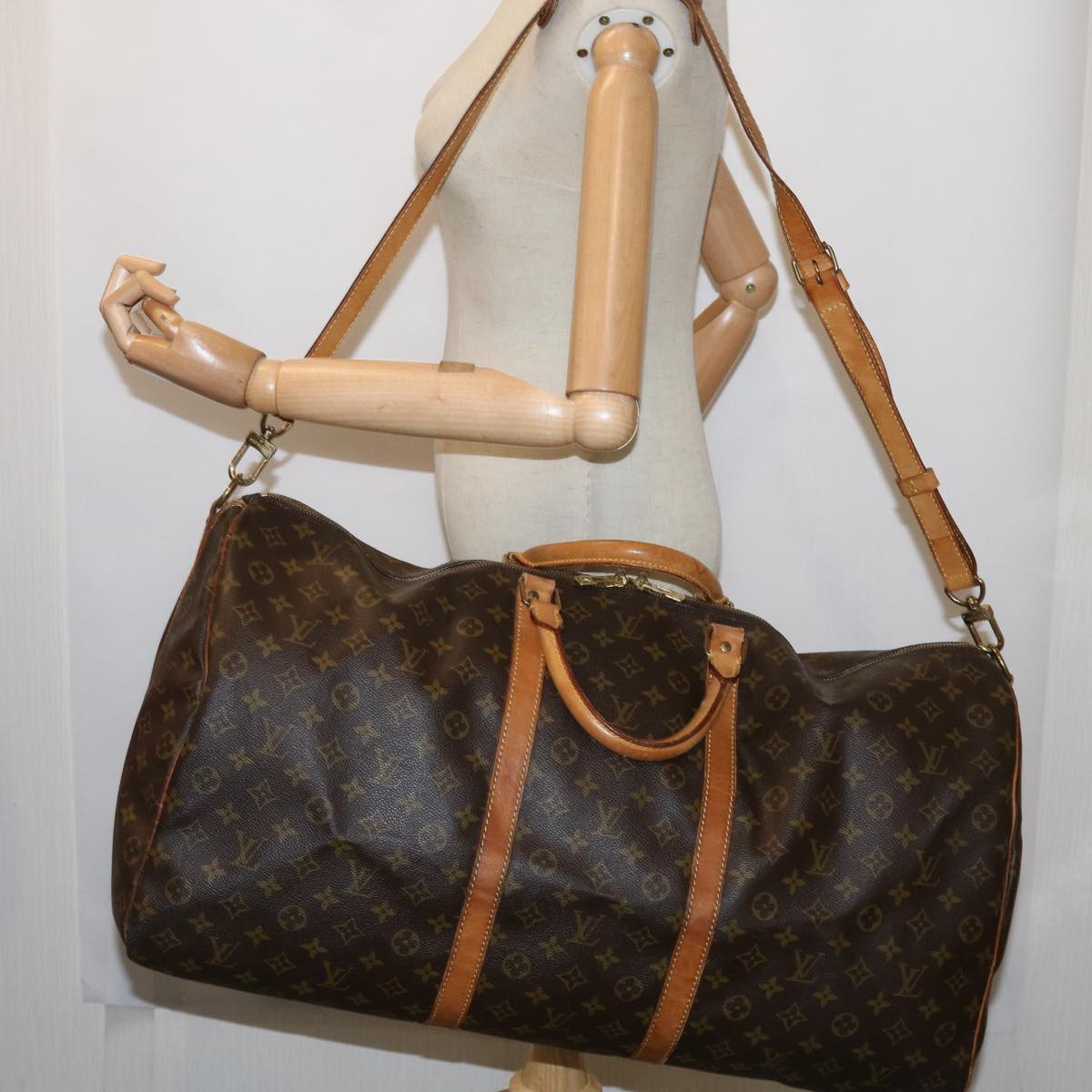 LOUIS VUITTON Monogram Keepall Bandouliere 60 Boston Bag M41412 LV ki4047
