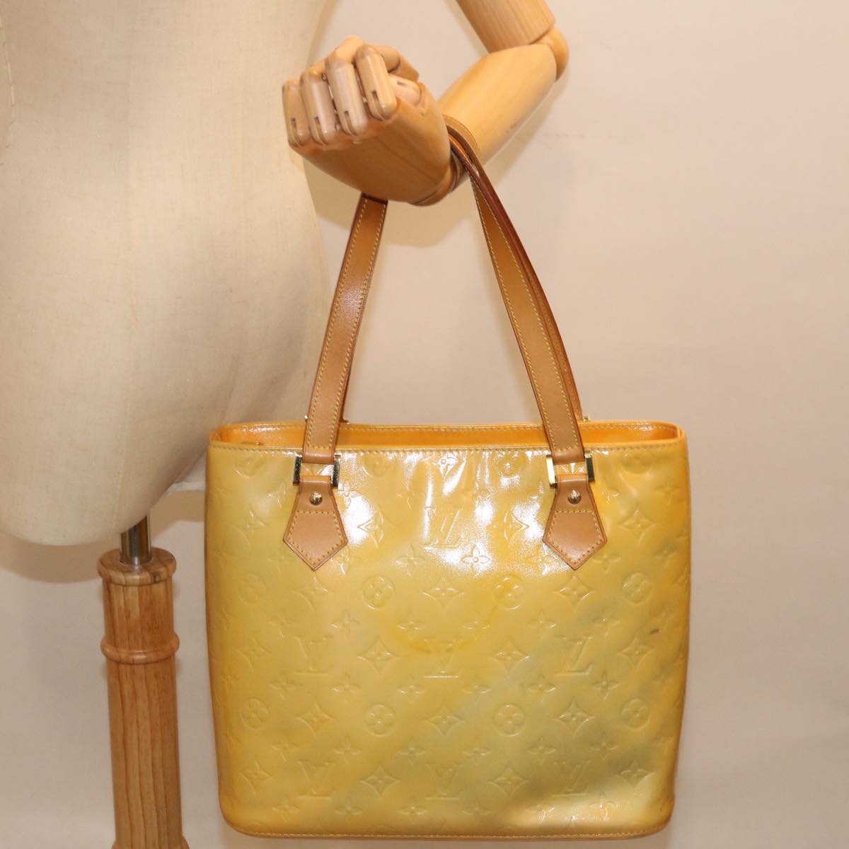 LOUIS VUITTON Monogram Vernis Houston Hand Bag Gris M91053 LV ki4372
