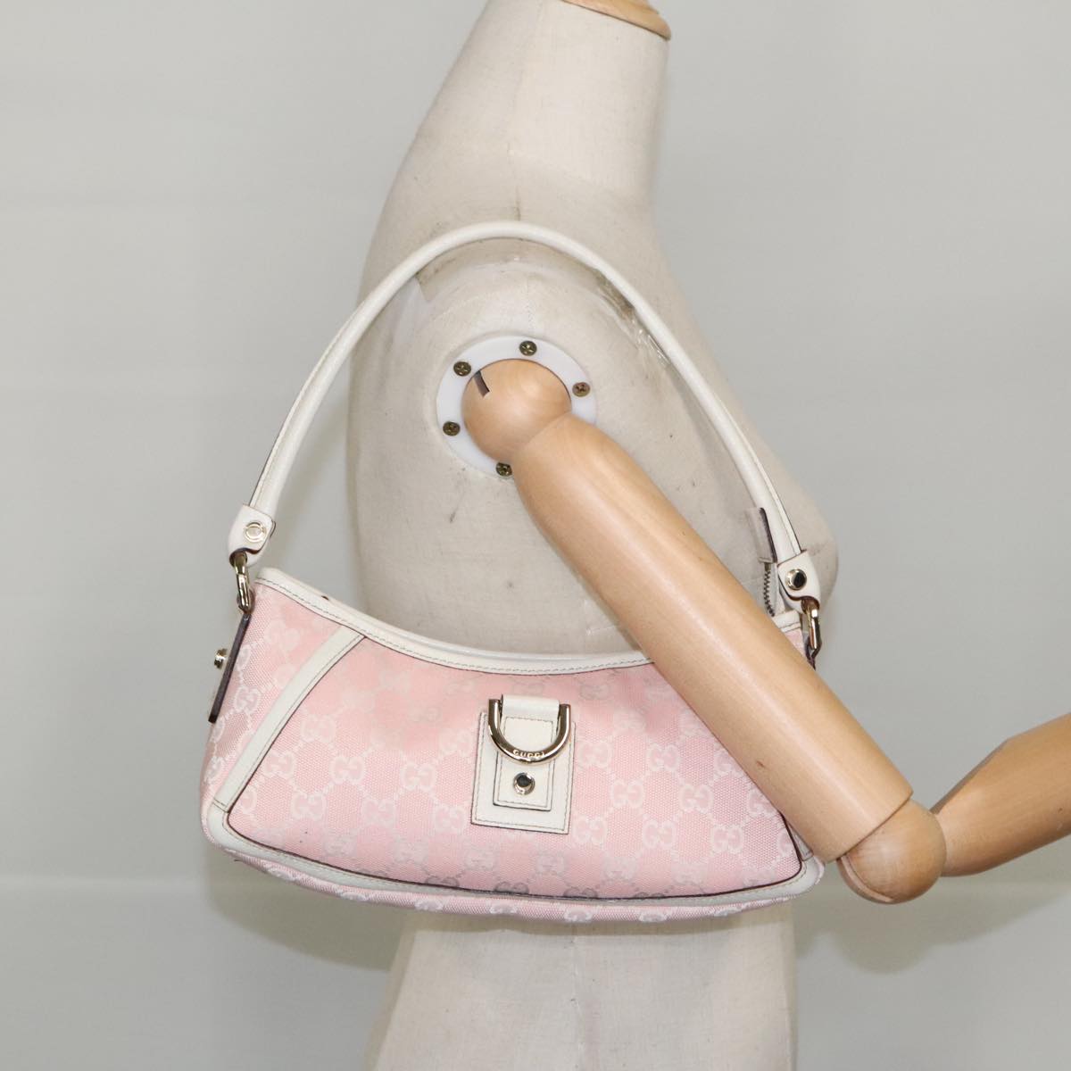 GUCCI GG Canvas Shoulder Bag Pink 130939 ki5065