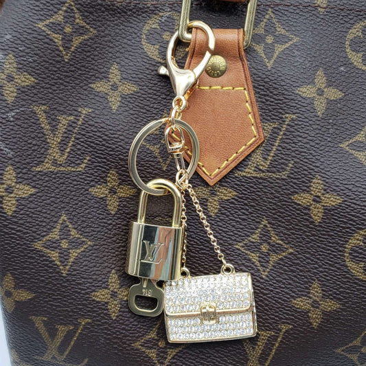 100% Louis Vuitton Lock and Key with Unbranded Keychain, Keycharm, Bagcharm