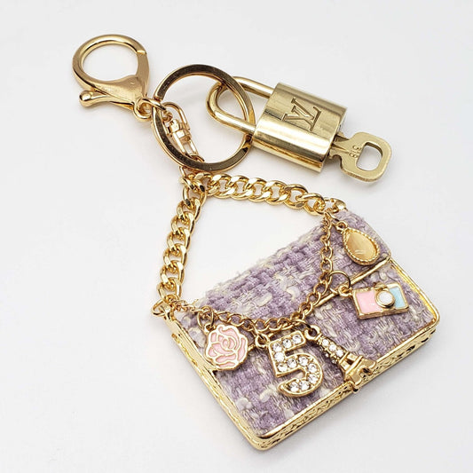 100% Louis Vuitton Lock and Key with Unbranded Keychain, Keycharm, Bagcharm