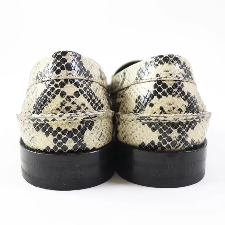 Gucci Snakeskin Loafers with Gold Chain Size 36