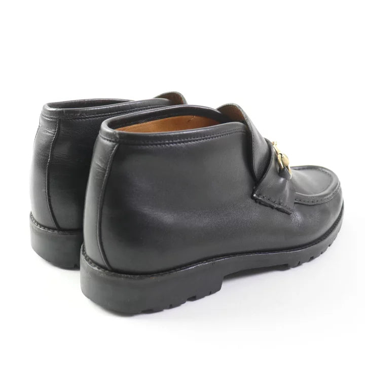 Gucci Men's Black Leather Horsebit Loafers Size 40.5