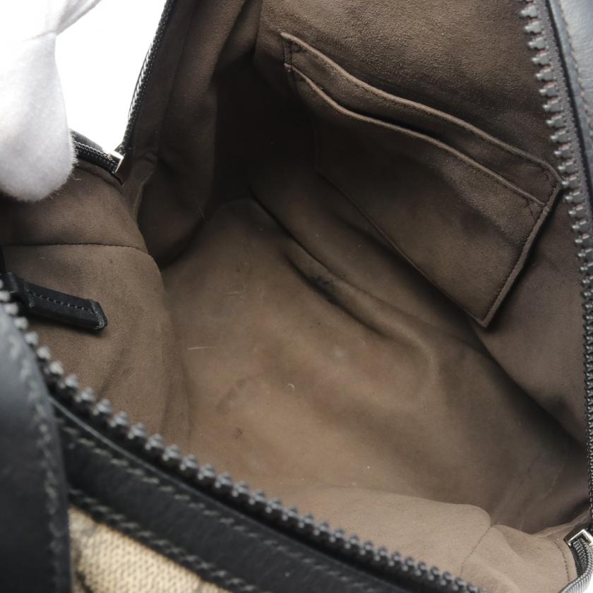 Gucci GG Supreme Small Backpack Rucksack PVC Leather Beige Black