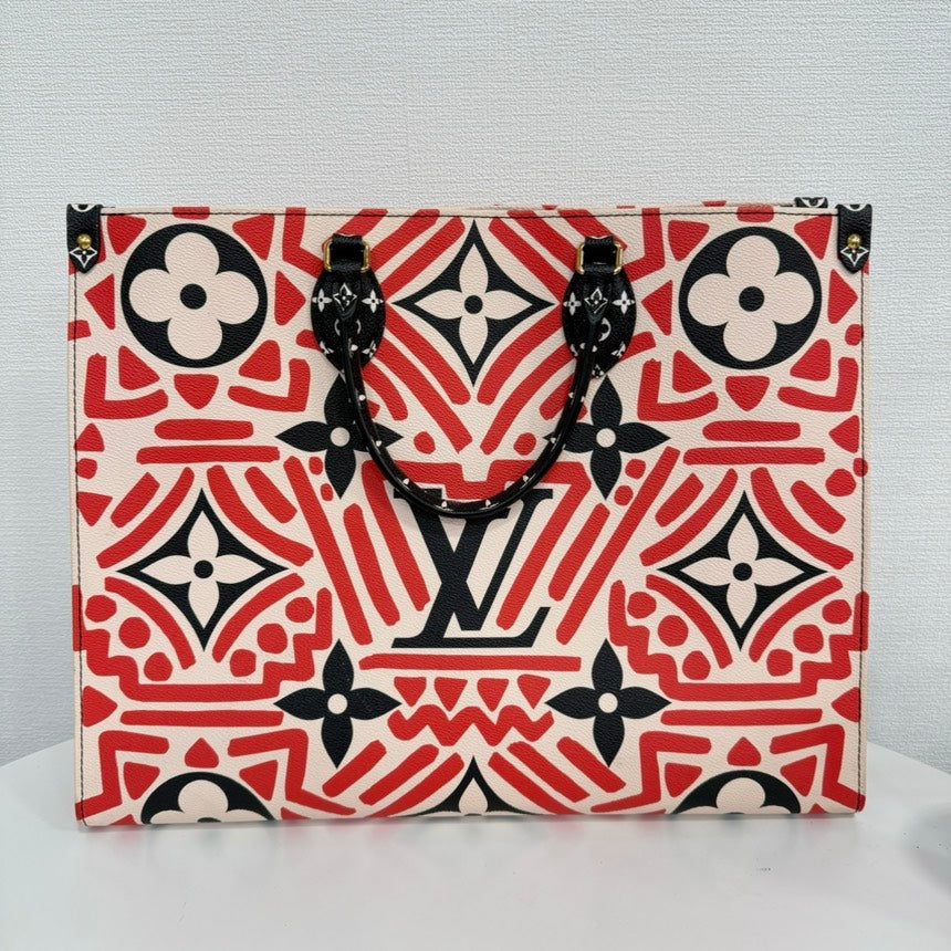 Louis Vuitton OnTheGo GM Red Beige Black 2way Bag