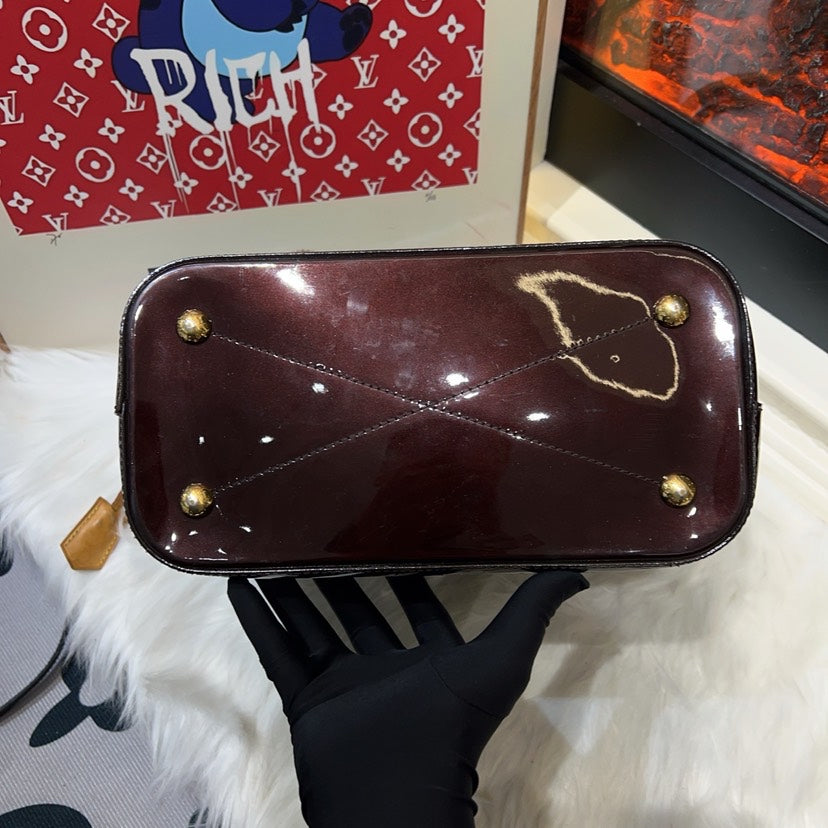Louis Vuitton Amarante Vernis Leather Tote Bag Large