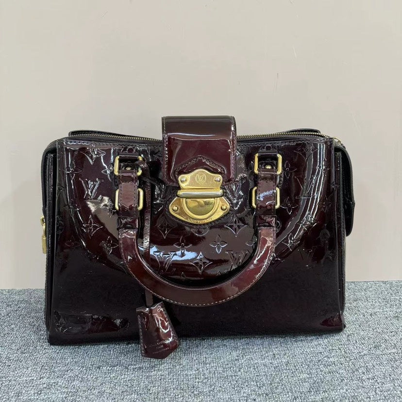 Louis Vuitton Cherry Vernis Leather Handbag Small