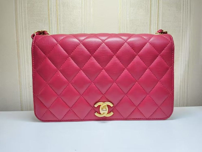 Chanel Pink Flap Bag Quilted Leather Medium