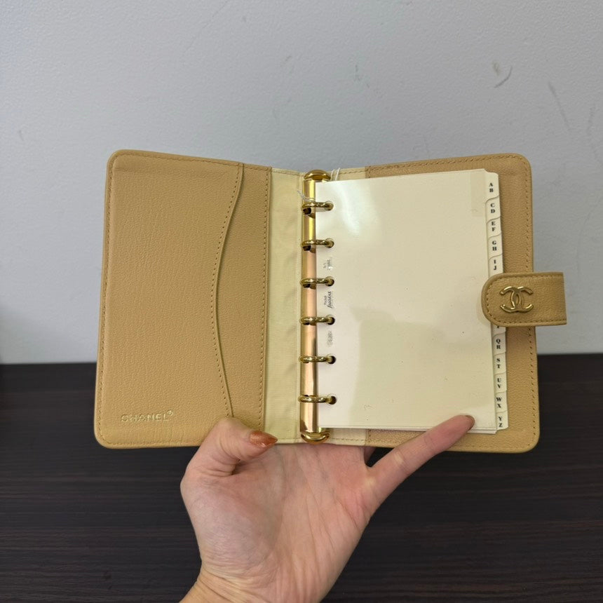 Chanel Tan Leather Agenda N408327 Medium Size