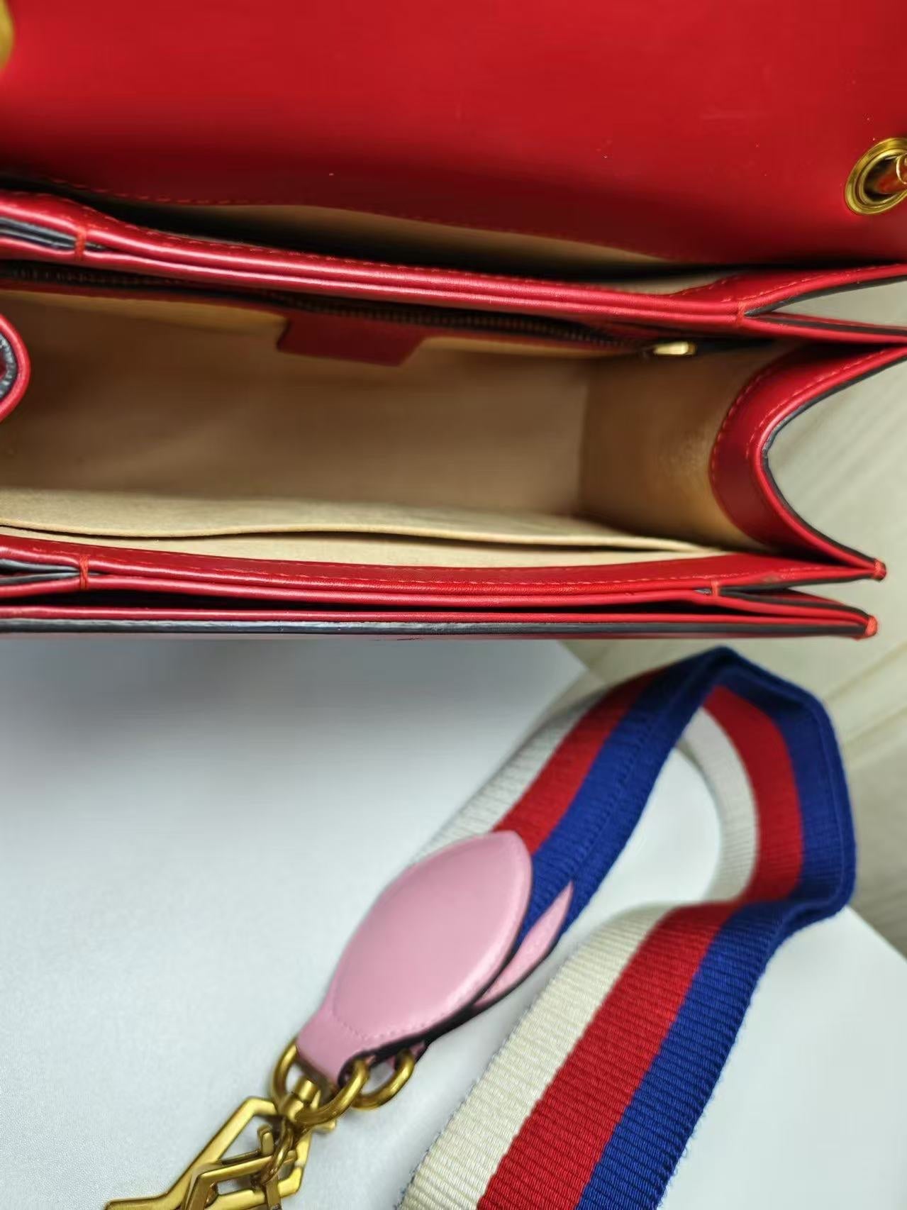 Gucci Sylvie Tri-Color Leather Top Handle Bag Medium
