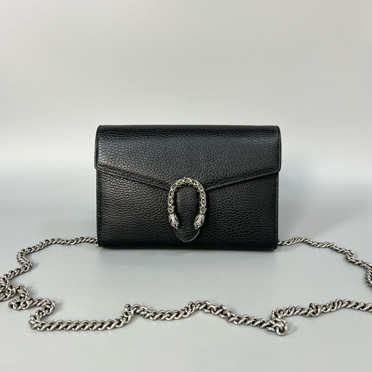 Gucci Dionysus Black Wallet on Chain
