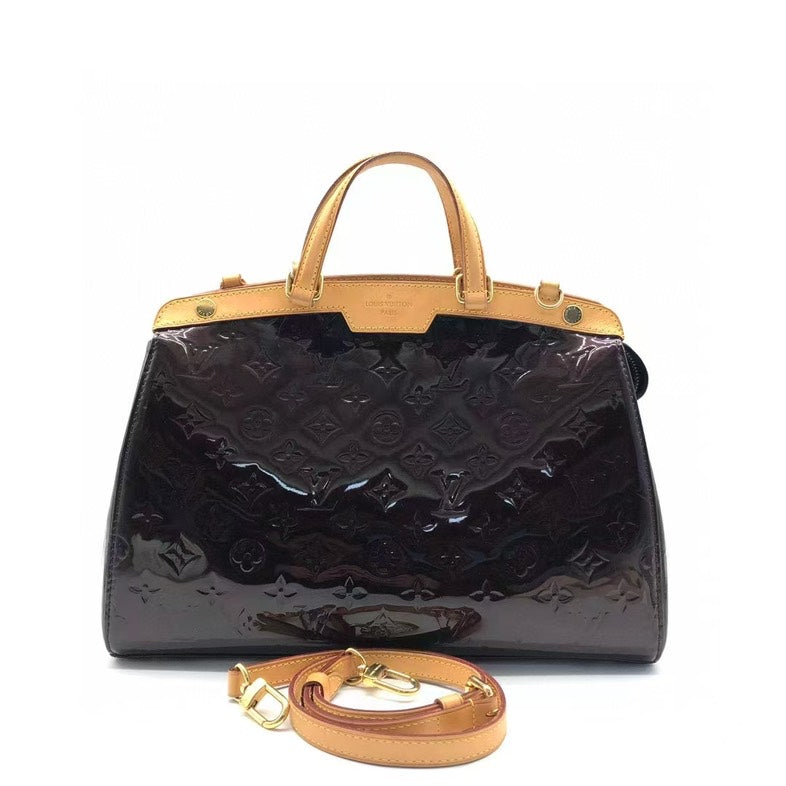 Louis Vuitton Brea Patent Leather Two Way Bag Amarante