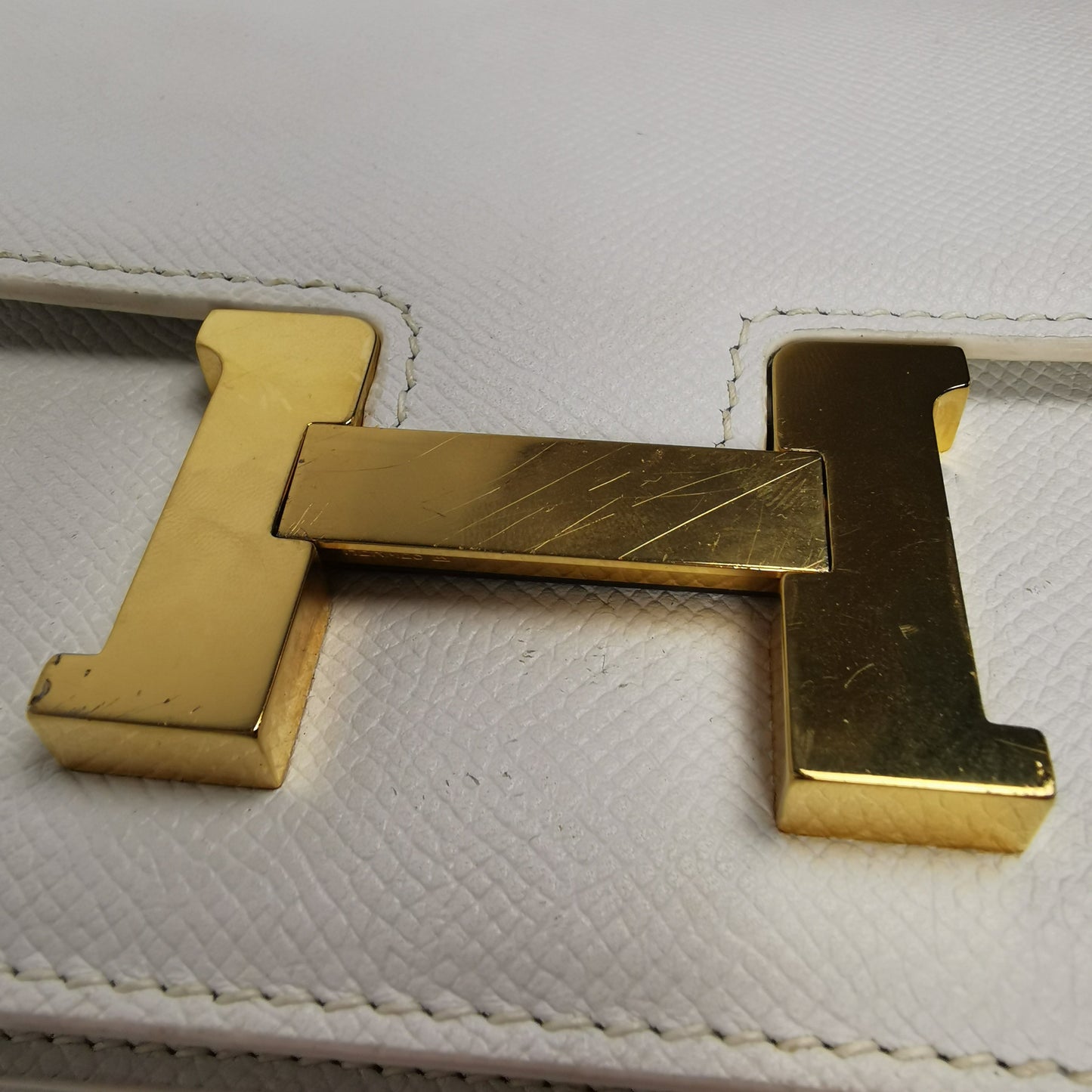Hermès Constance 18 White Epsom Leather