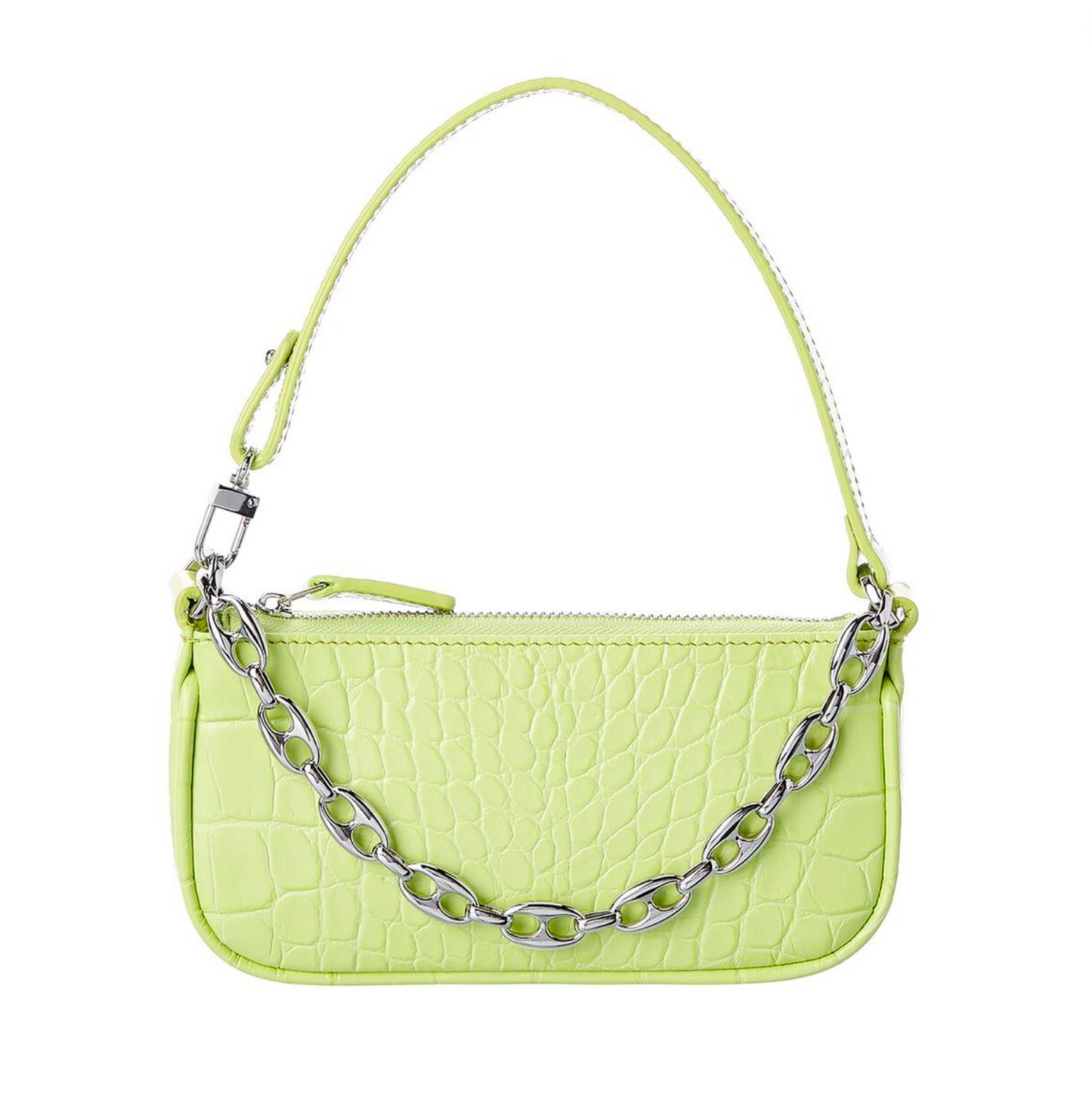 By Far Rachel Mini Croc-Embossed Leather Shoulder Bag