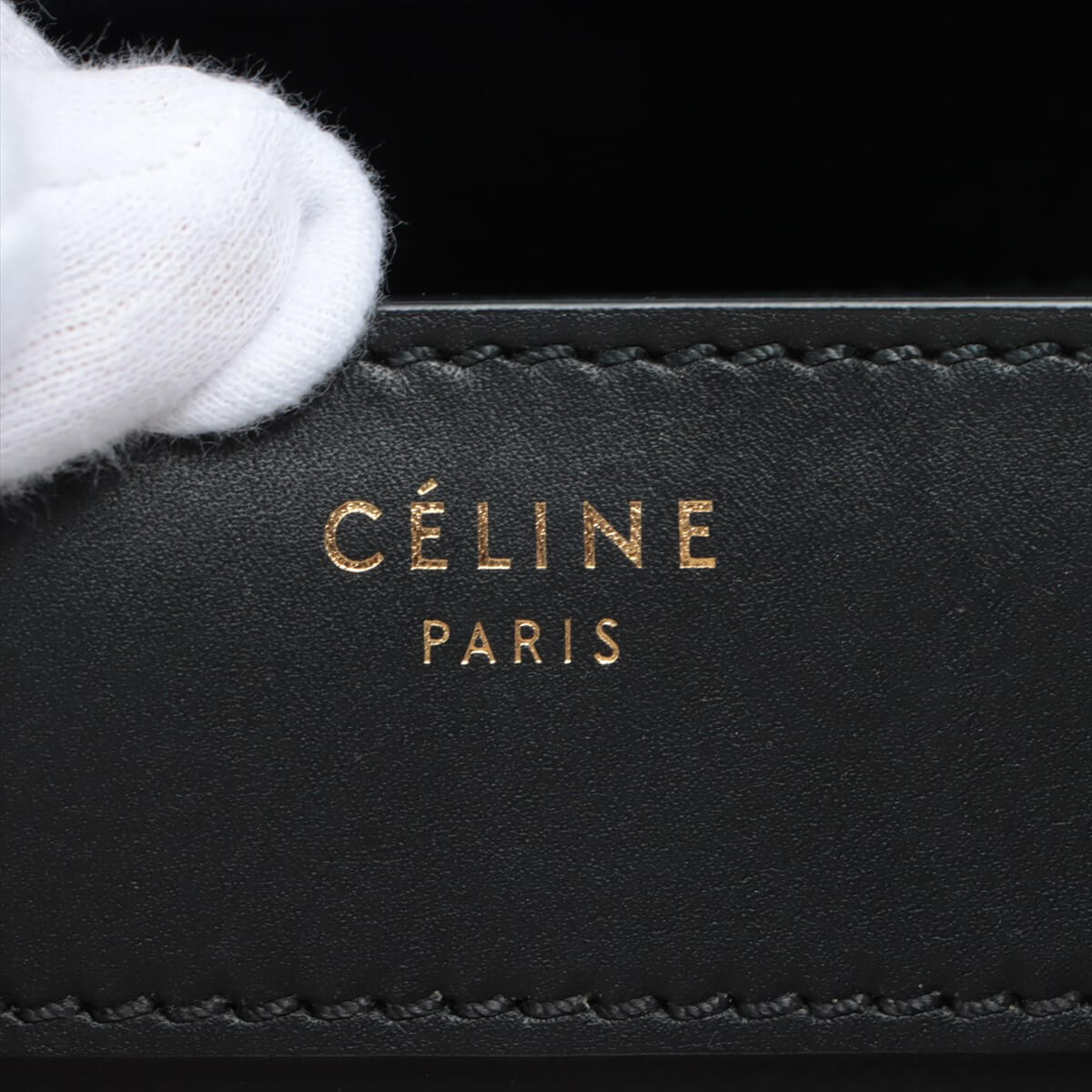 Céline Luggage Micro Shopper Leather Black