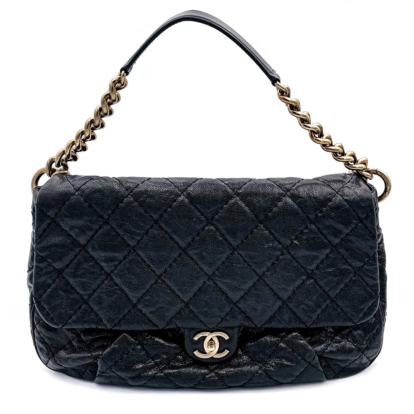 Jumbo Distressed Caviar Black Bag