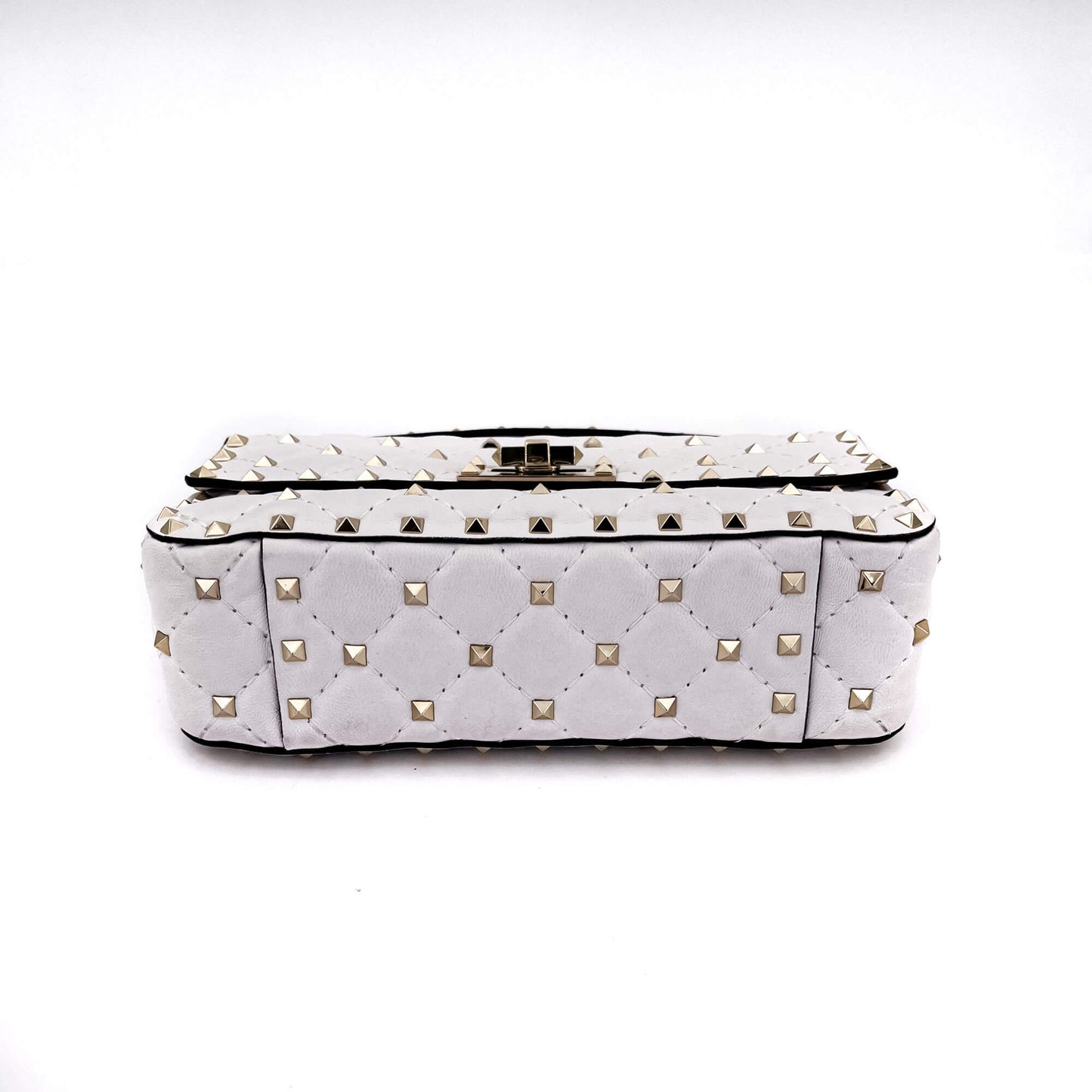 Small Rockstud Spike Nappa Leather 2way White