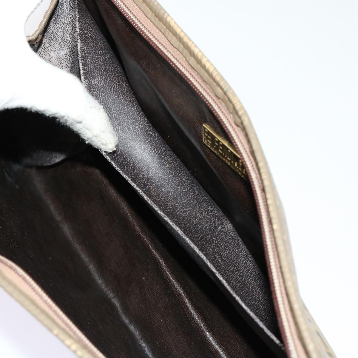 FENDI Zucca Canvas Shoulder Bag 2Set Brown Black ti1420