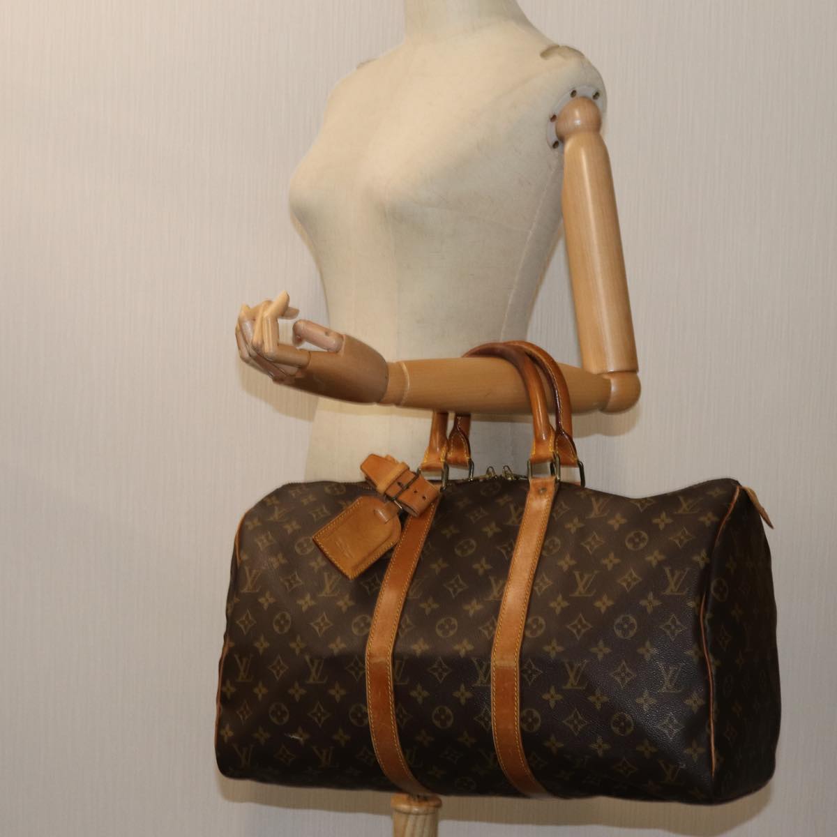 LOUIS VUITTON Monogram Keepall 45 Boston Bag M41428 LV yk11767