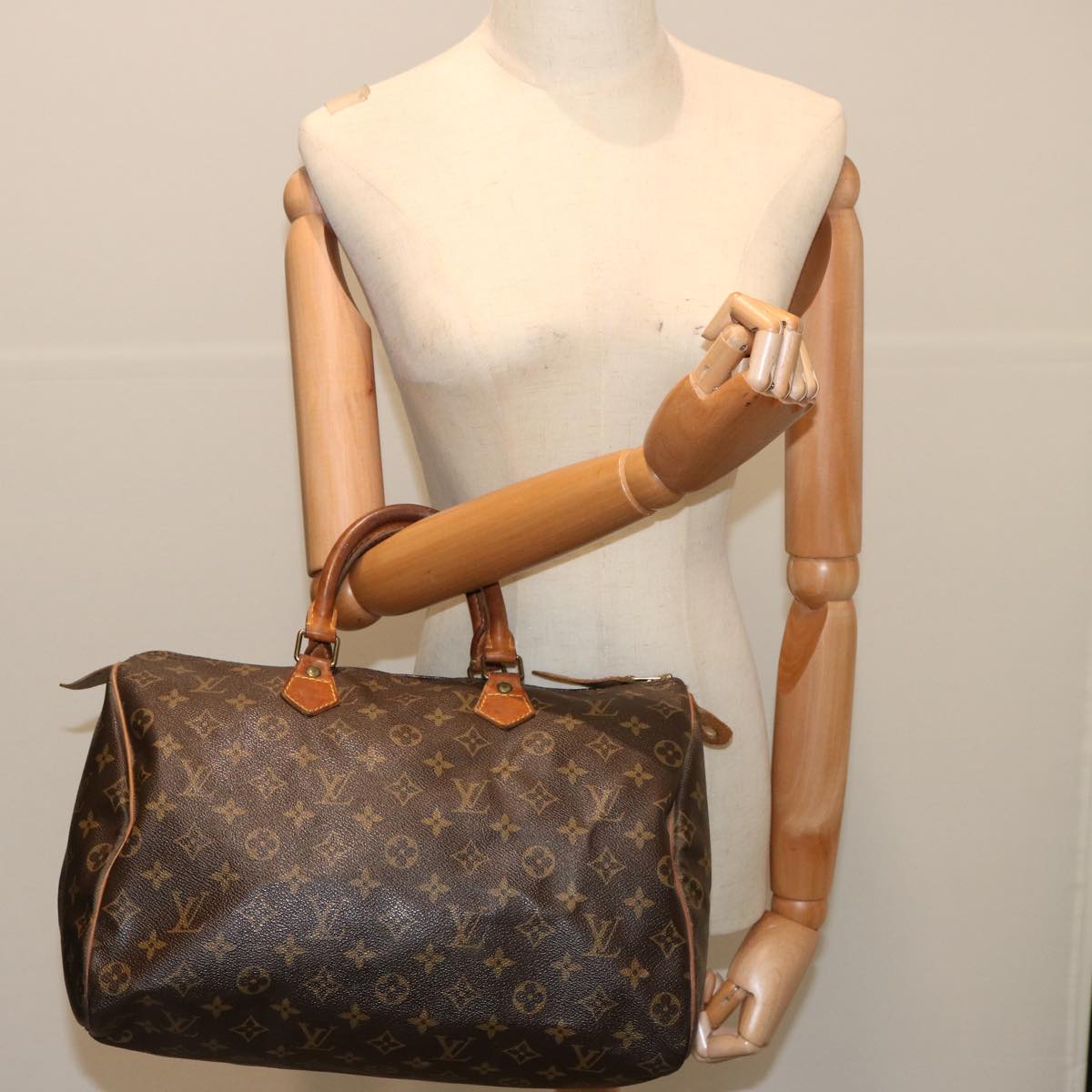 LOUIS VUITTON Monogram Speedy 35 Hand Bag M41524 LV yk11891