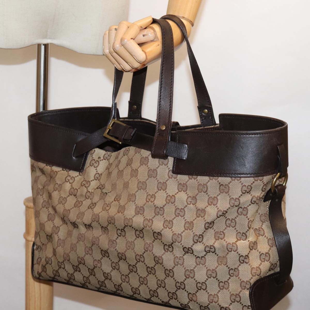 GUCCI GG Canvas Tote Bag Beige 106251 yk12513
