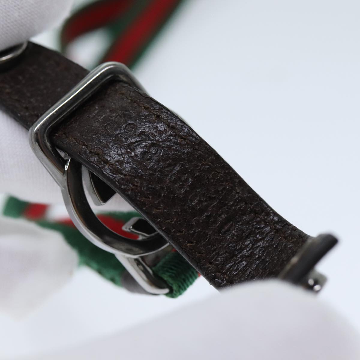 GUCCI Neck Strap Web Sherry Line Canvas Green Red 115278 yk12589