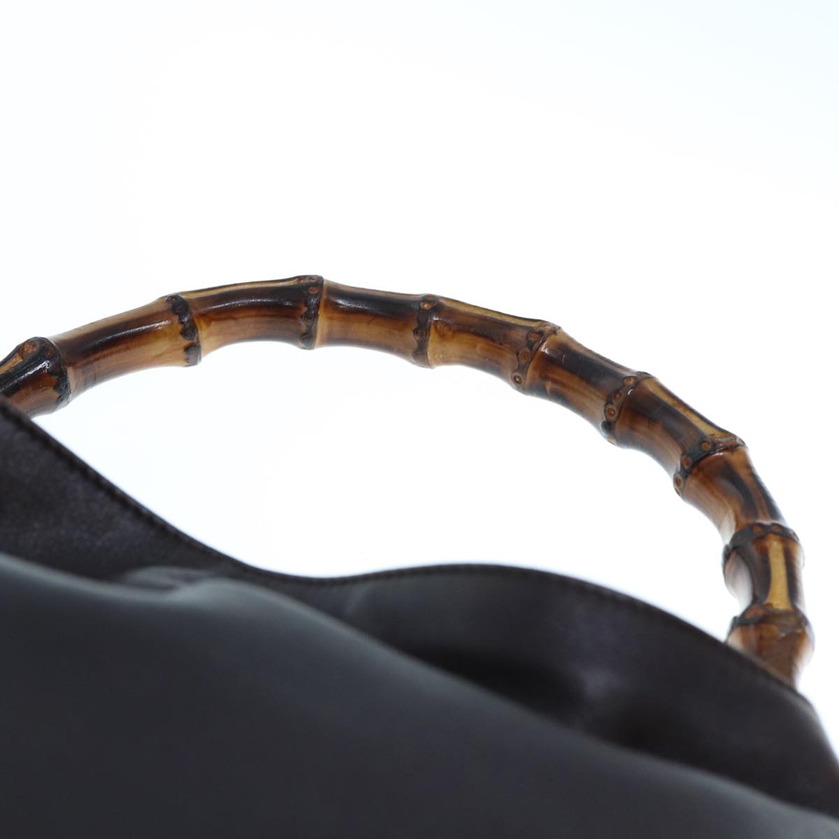 GUCCI Hand Bag Leather Bamboo Brown 001 8444 1638 yk12825