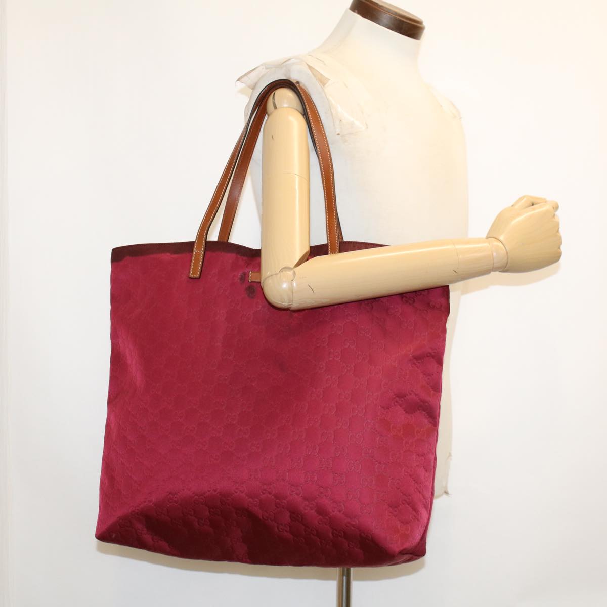 GUCCI GG Canvas Tote Bag Red 295252 yk6894B