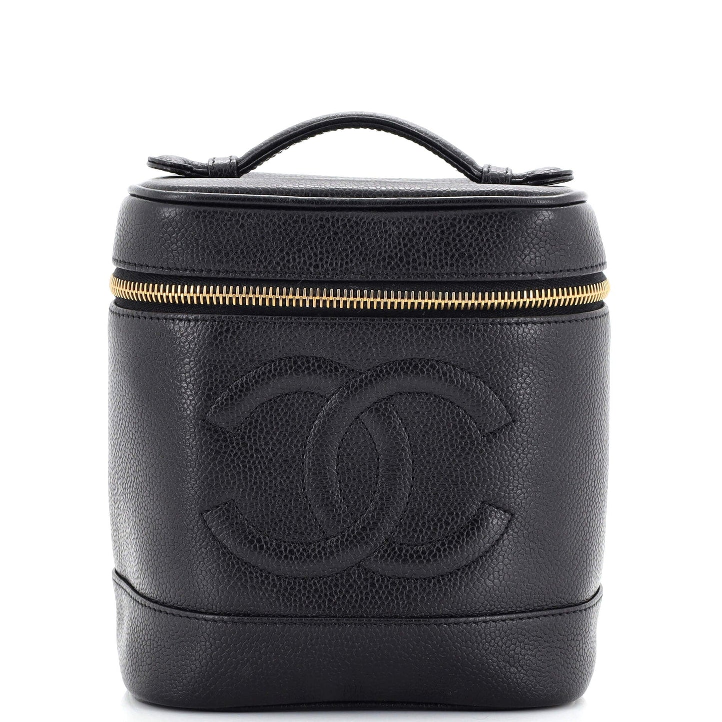 CHANEL Vintage Timeless Cosmetic Case Caviar Tall