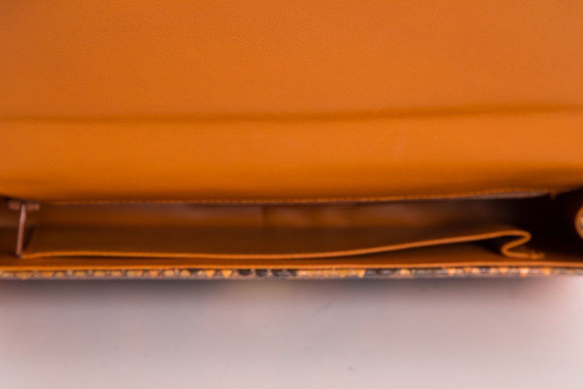 Manolo Blahnik Orange &  Python Clutch