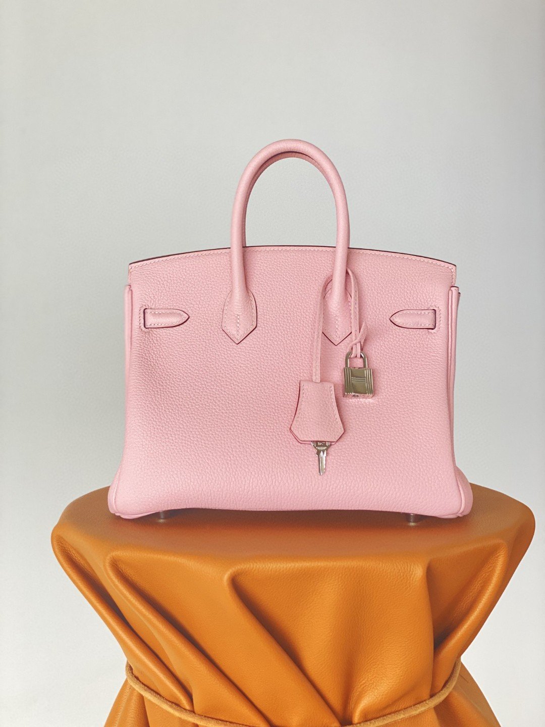 GLAMI Birkin Nata Swift Pink For Women Silver Toned Hardware 10in/25cm