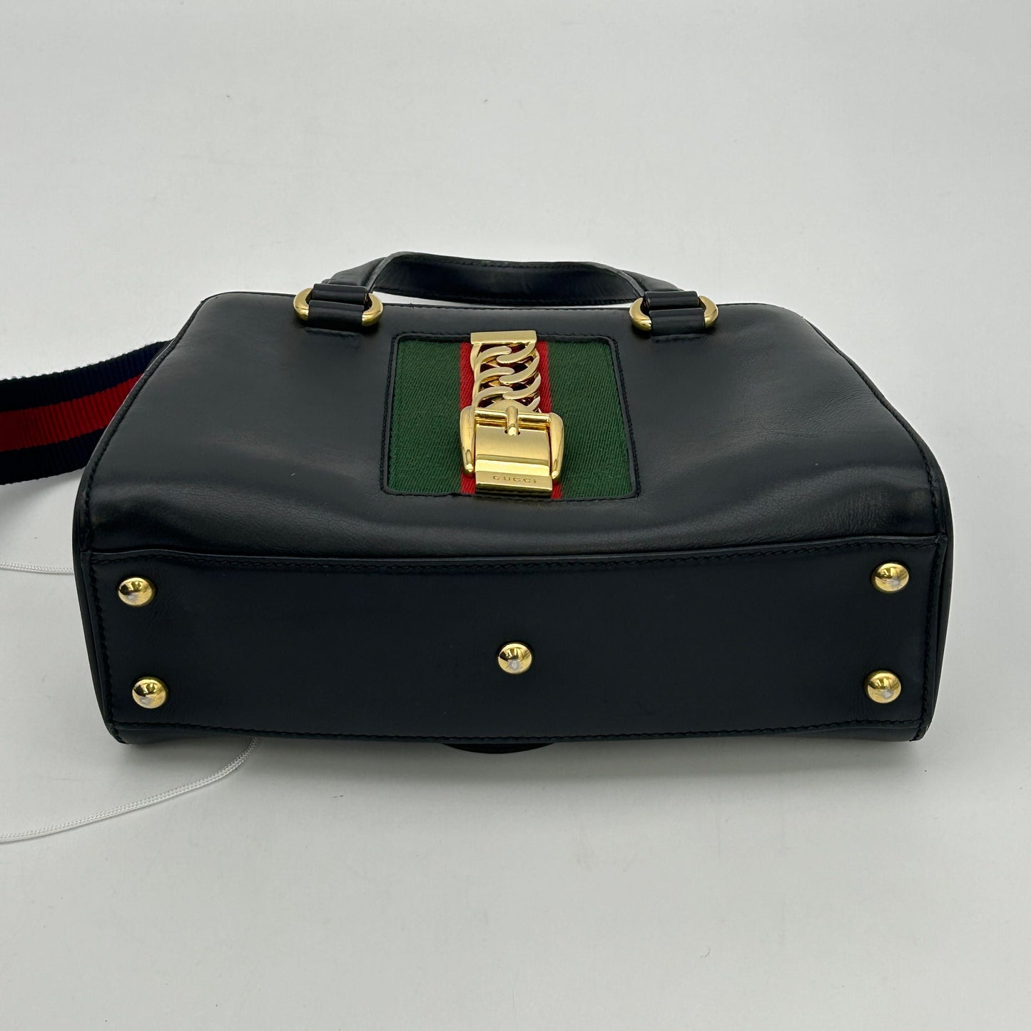 GUCCI Sylvie Handbag  Leather Black Plain for Women LA25981